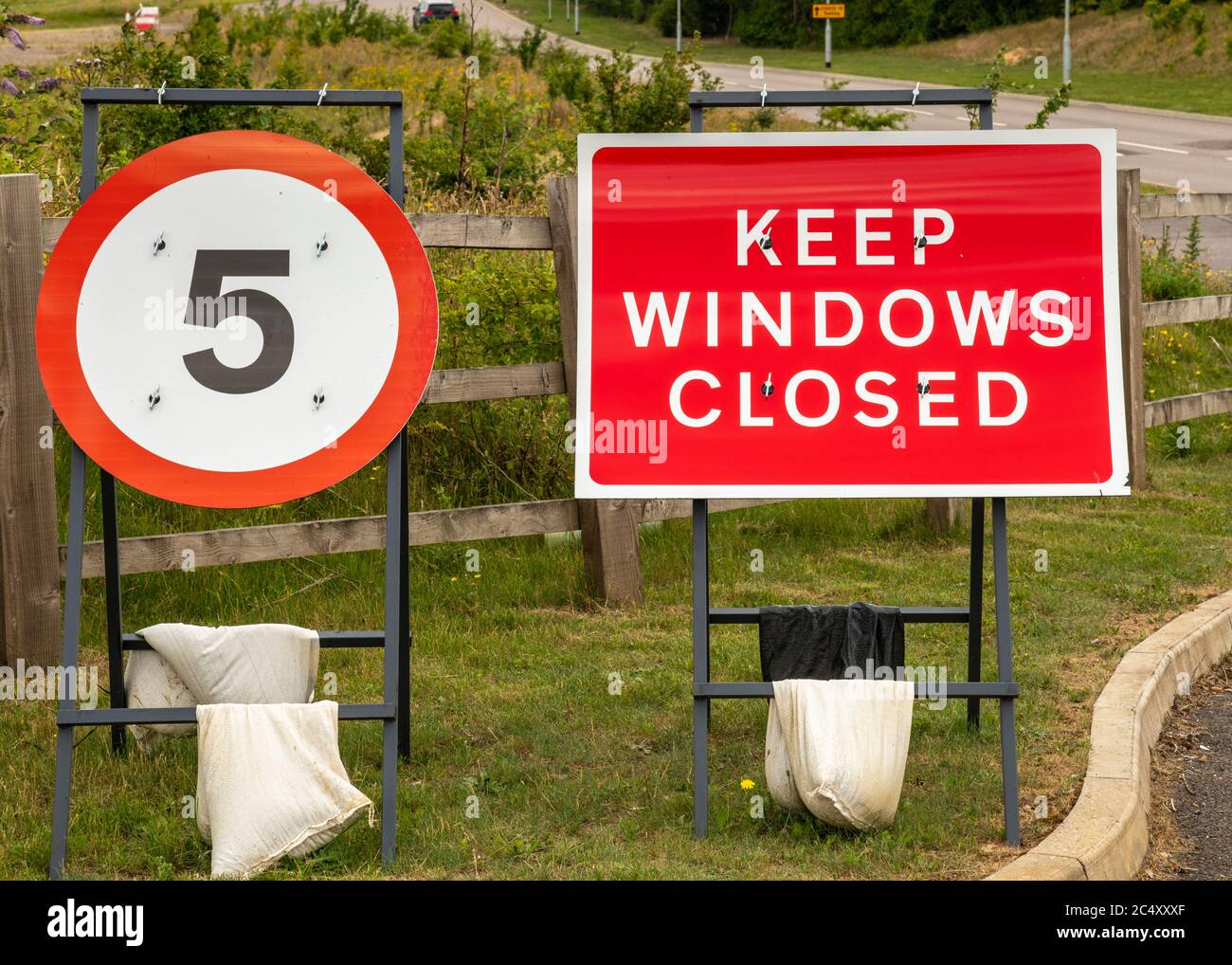 COVID 19 testing signs Stock Photo
