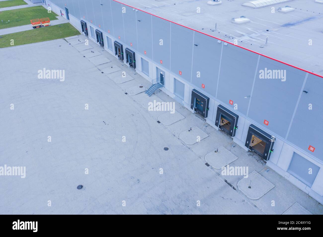 Loading dock at a warehouse. modern logistics center. docking stations ...