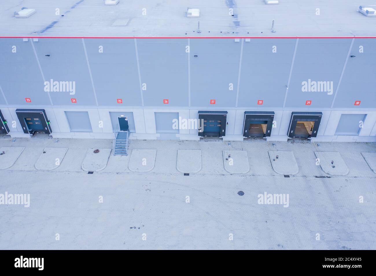 Loading dock at a warehouse. modern logistics center. docking stations ...