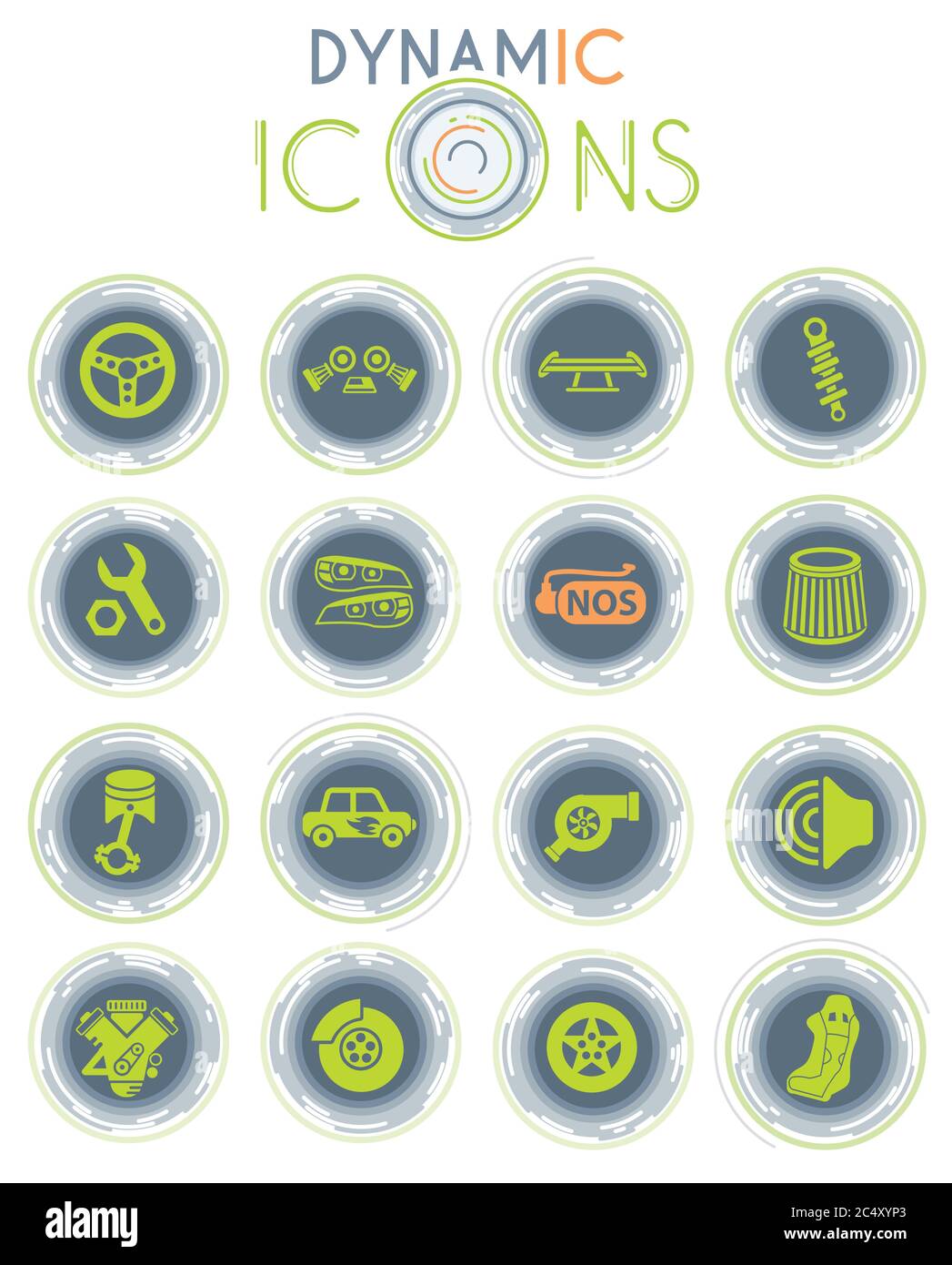 auto tuning dynamic icons Stock Vector Image & Art - Alamy