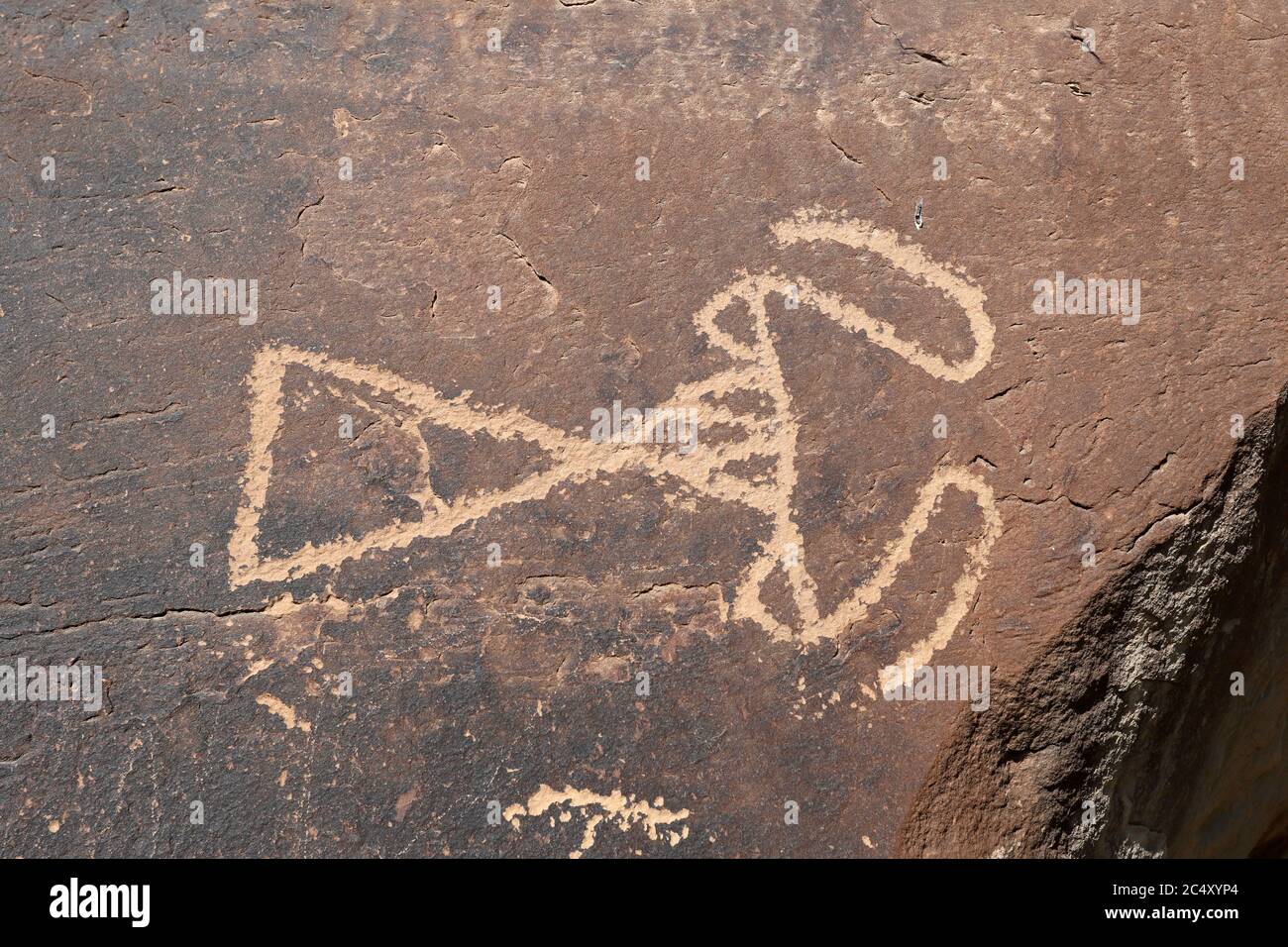 Ancient Native American Indian rock art petroglyph image Utah 1465. Nine Mile Canyon, Utah. World’s longest art gallery of ancient native America Stock Photo