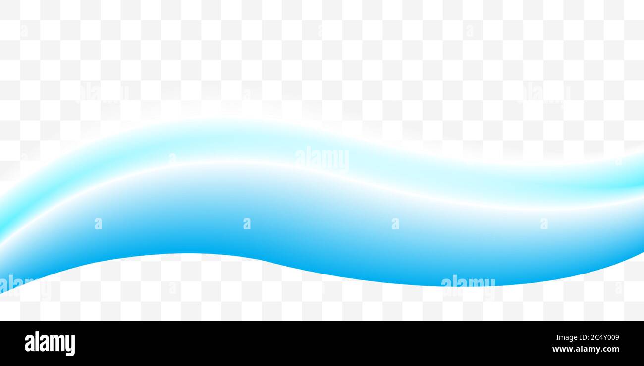 Smooth blue wave, wavy design element, digital curve, presentation element, banner decoration. Vector illustration Stock Vector