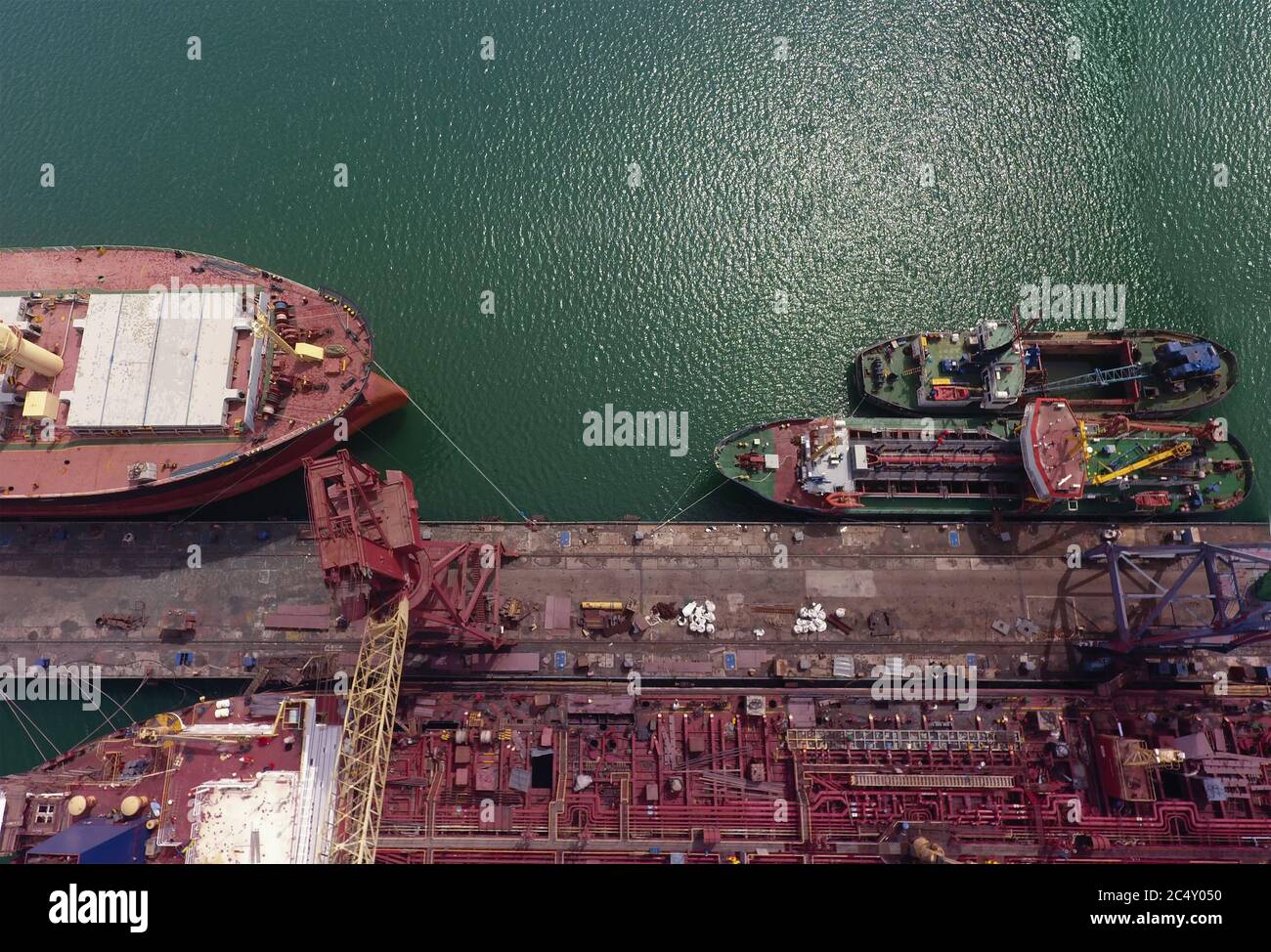 the ships and tanker in port. loading and unloading of tankers Stock ...