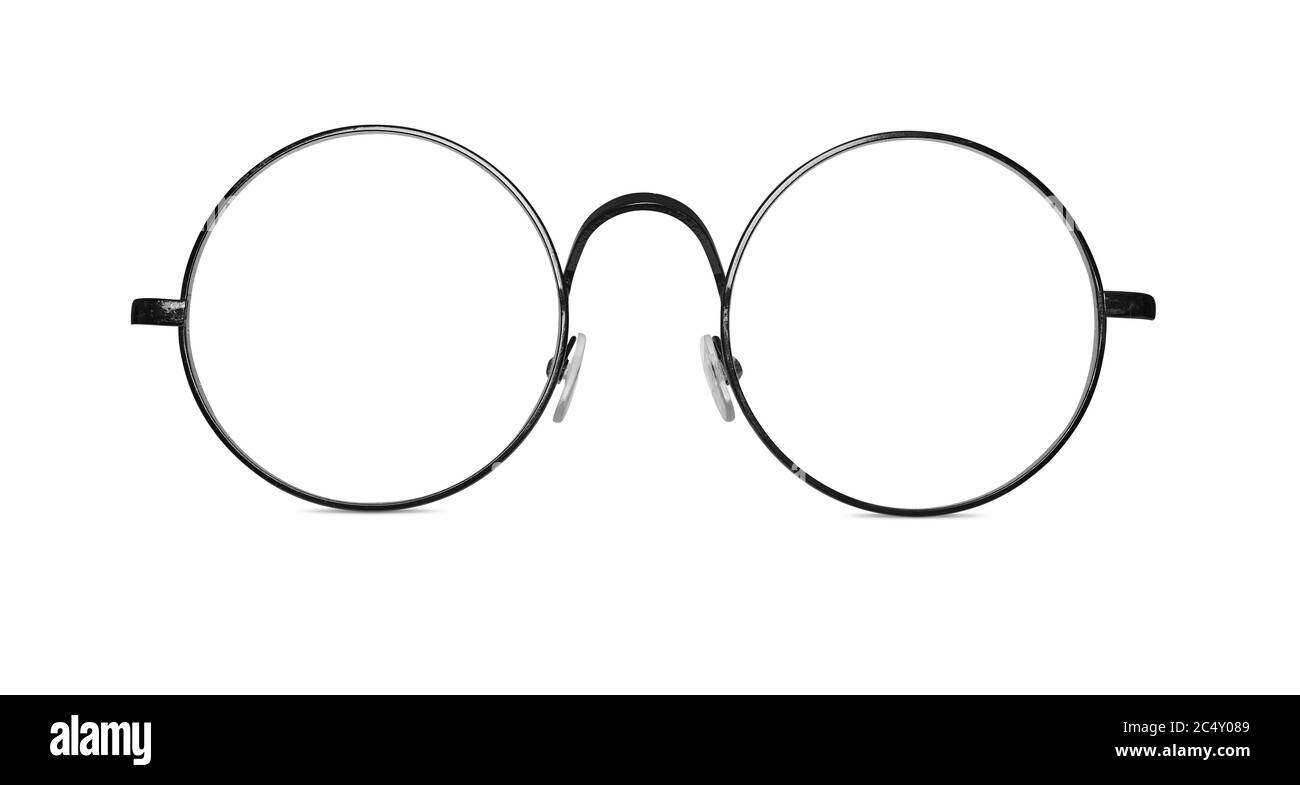 Circle vintage glasses. Round eyeglasses isolated on white Stock Photo -  Alamy