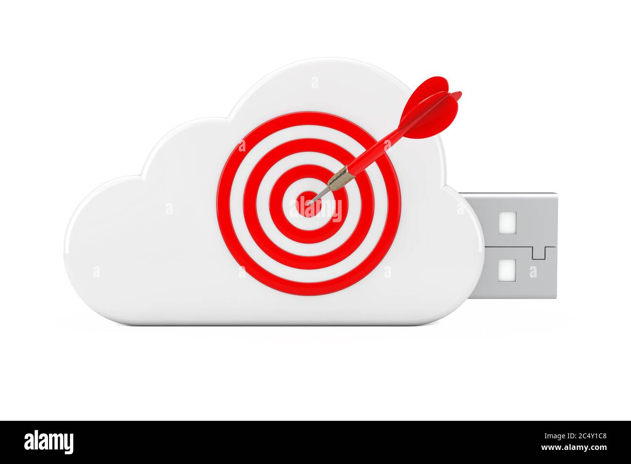 White Usb Flash Drive in Cloud Shape with Darts Target on a white