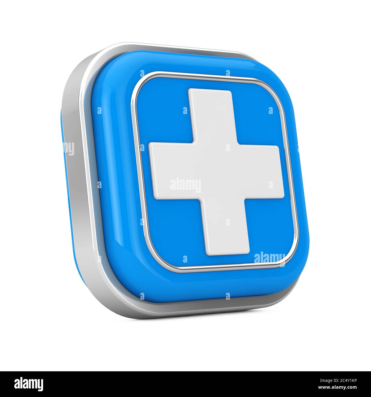 First Aid Medical Button Icon on a white background. 3d Rendering Stock ...