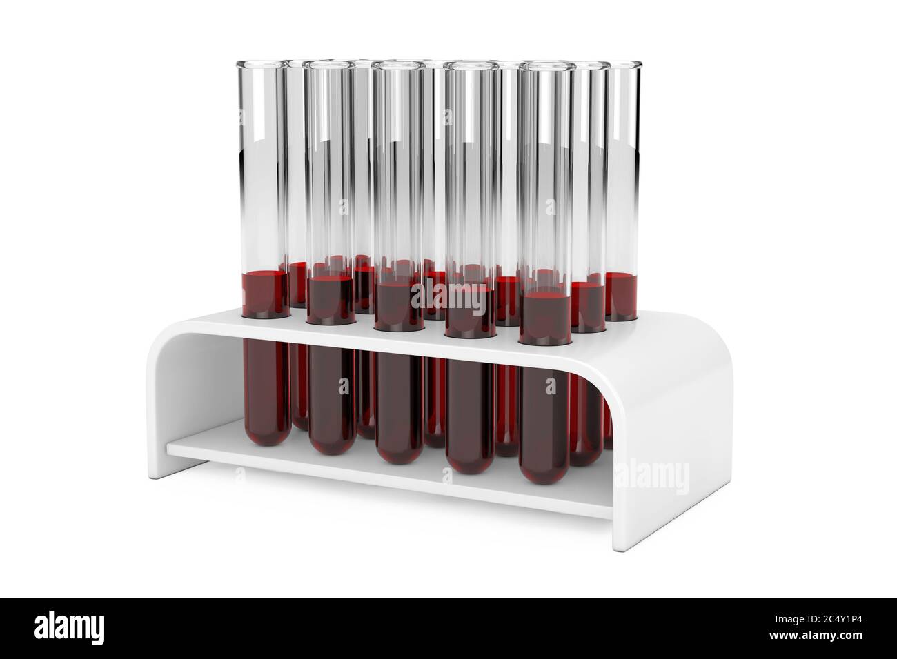 Glass Laboratory Chemical Test Tubes Flasks with Blood Samples in ...