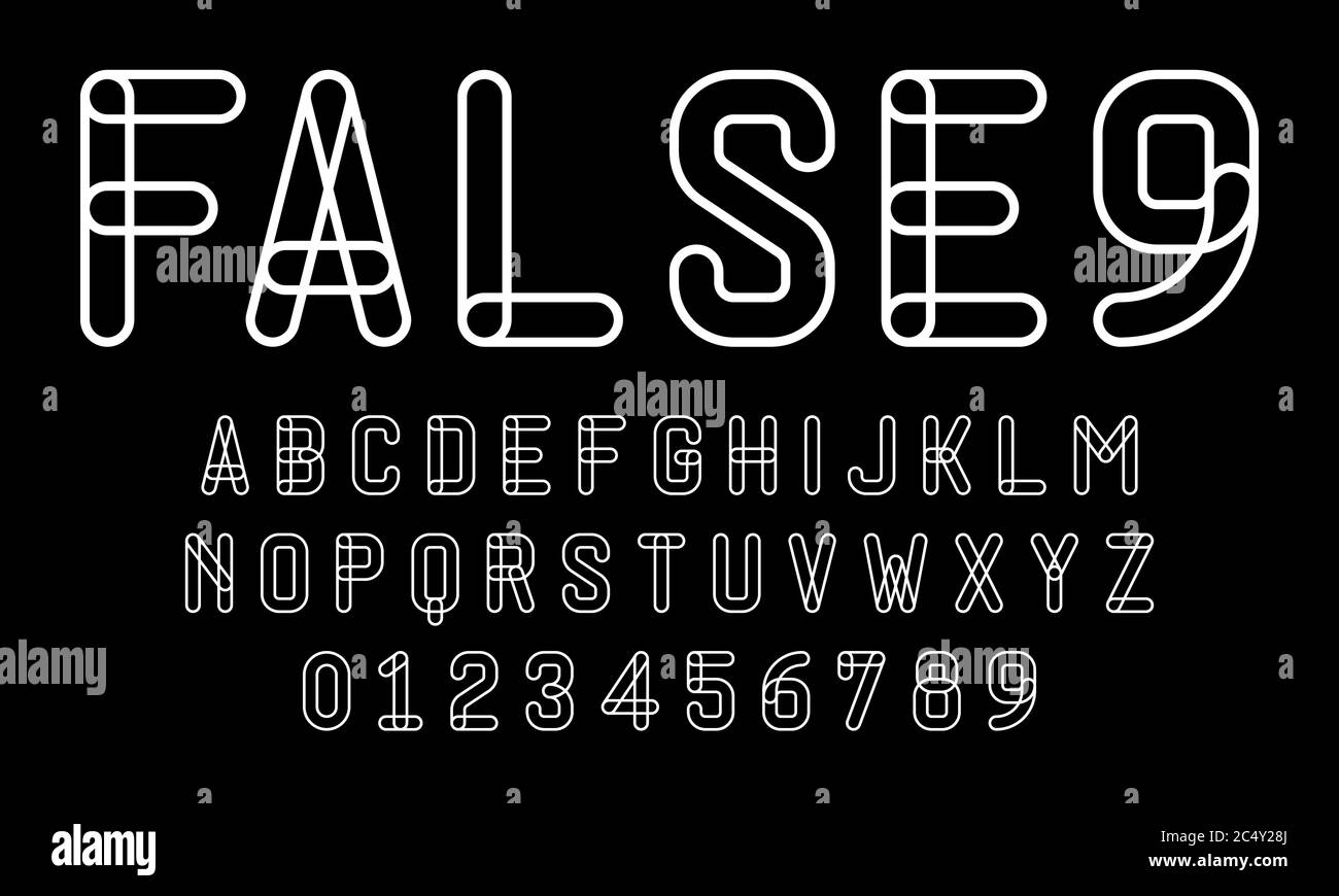 Set of alphabets font letters and numbers modern abstract design with ...