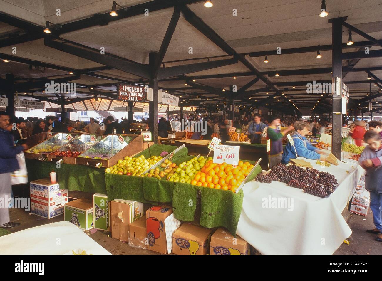 Lineker’s fruit and veg stall on the city market. Leicester