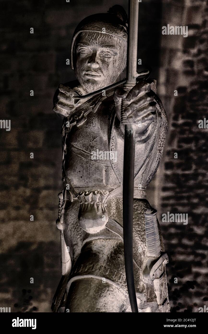 Robin Hood statue, Castle Place, Nottingham, Nottinghamshire, East Midlands, England, UK Stock Photo