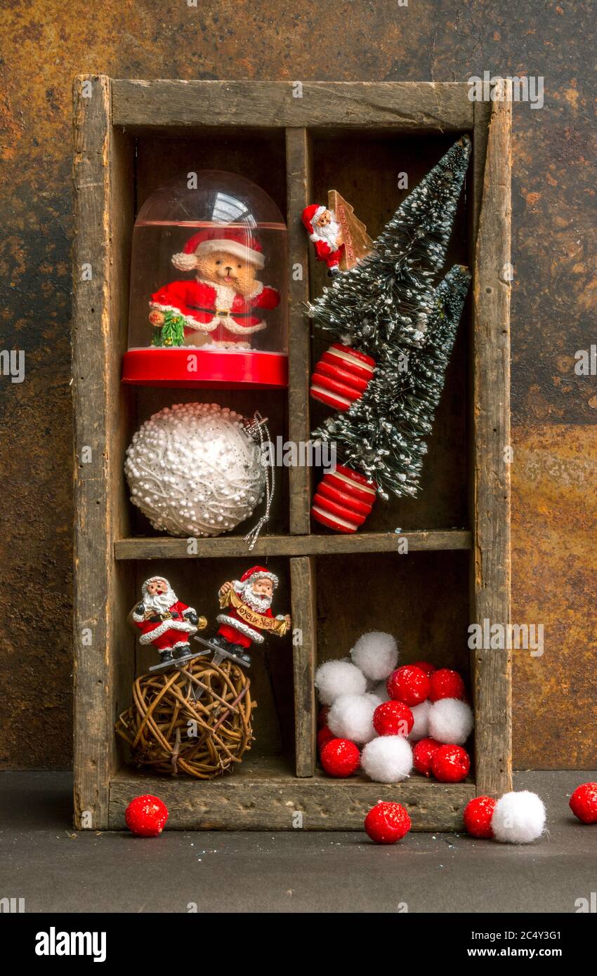 Variety of Christmas decoration Stock Photo