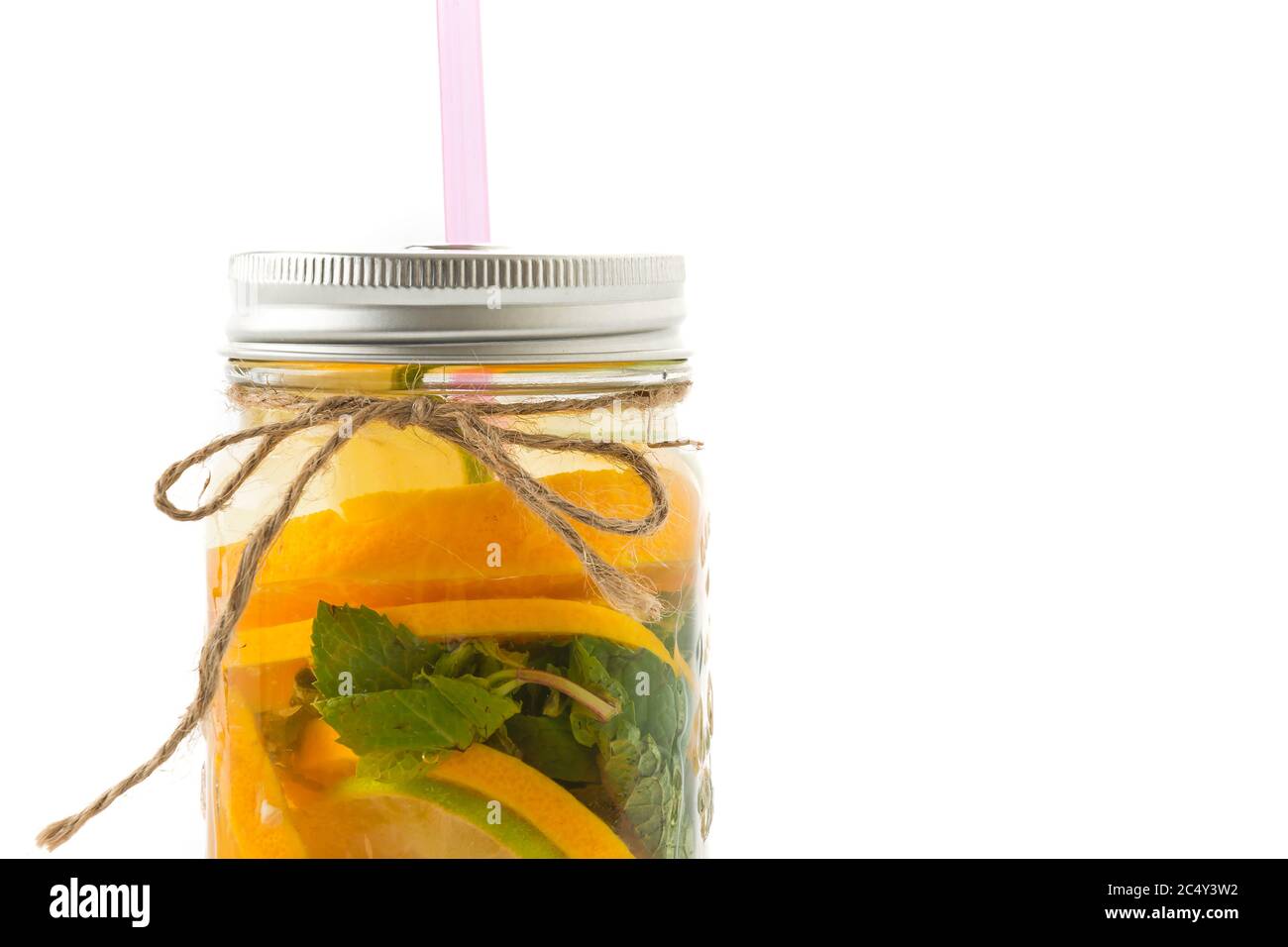 infused water on white background Stock Photo - Alamy