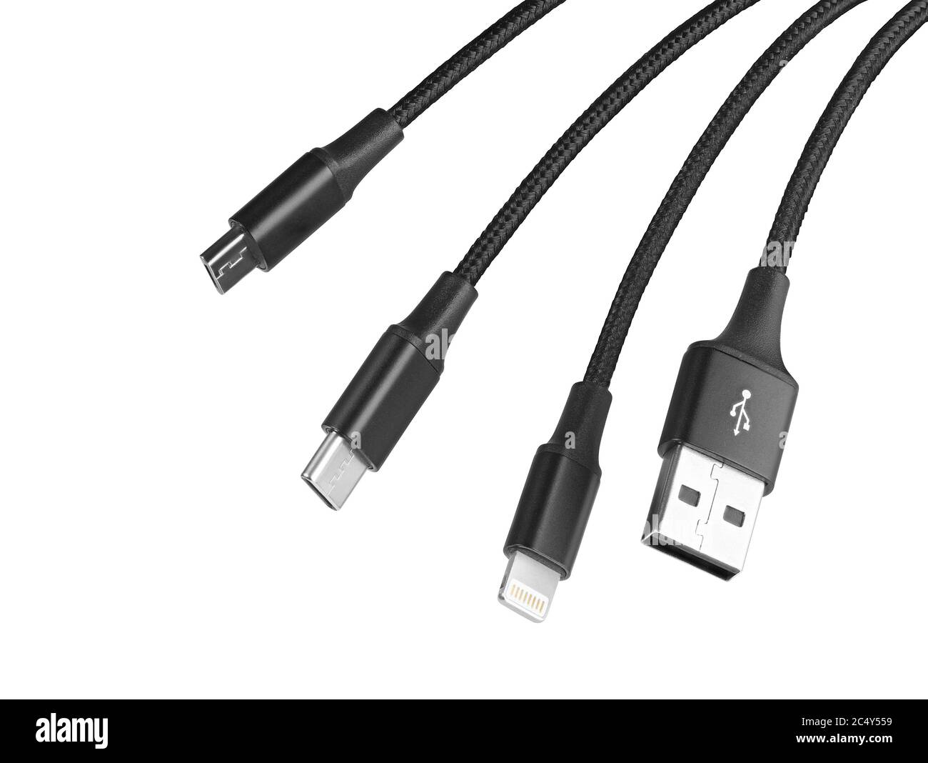 Smart Phone Charger Cable Isolated on white background with clipping path Stock Photo