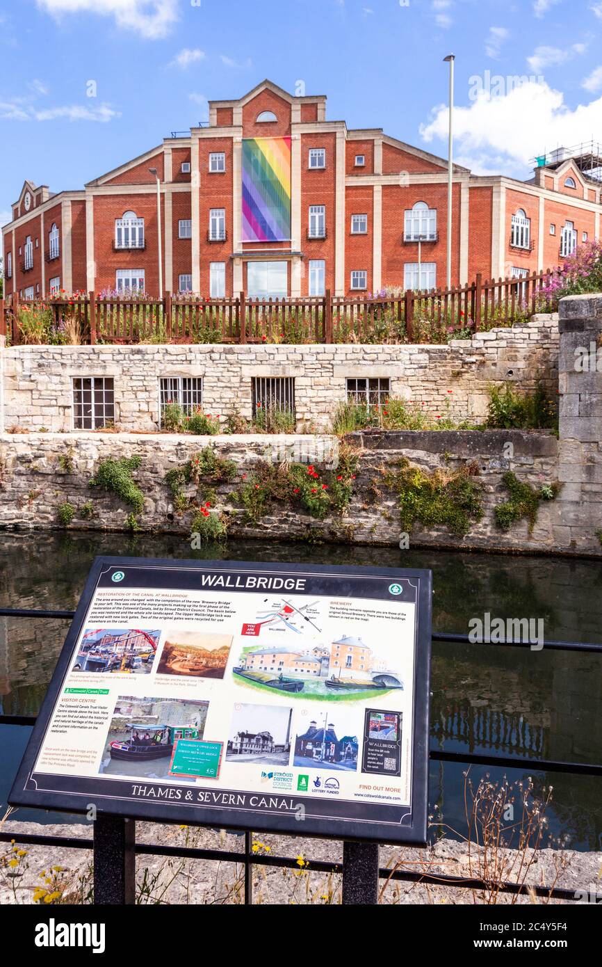 Lion House one of the offices of the green energy supplier Ecotricity by the Thames Severn Canal at Rowcroft (Wallbridge) Stroud, Gloucestershire UK Stock Photo