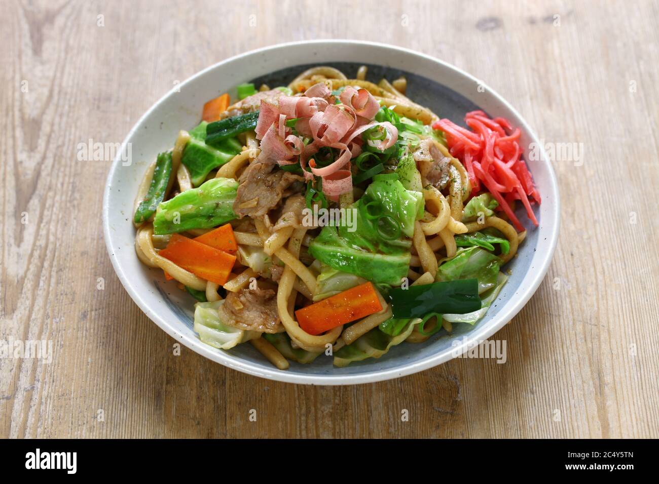 yaki udon , a kind of japanese udon noodle dish, pan fried udon noodles