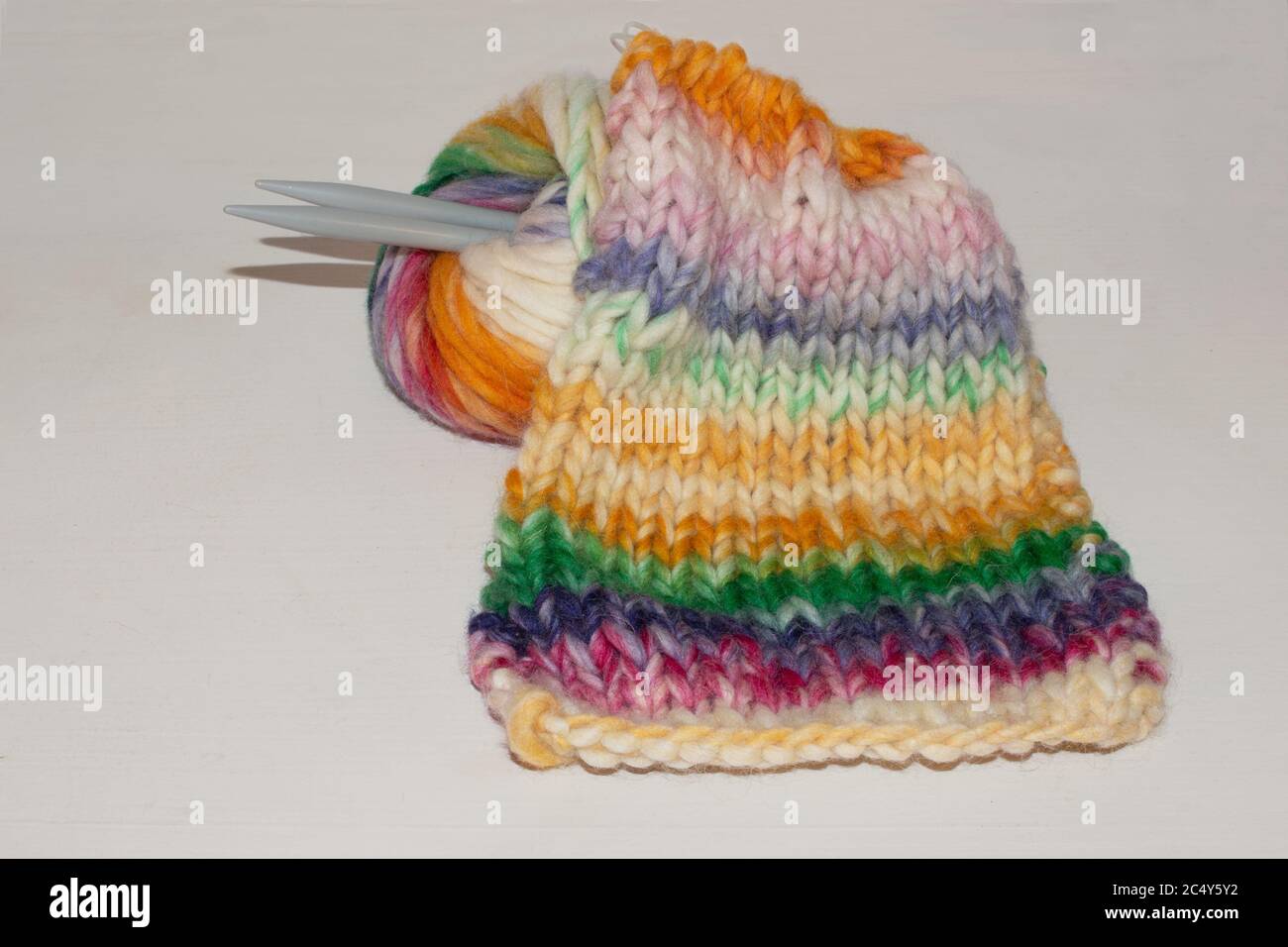 Ball Of Wool With Knitting Needles Scarf Knitted In Stockinette Stitch With Color Gradient Wool Yarn Stock Photo Alamy,Ball Python Cute