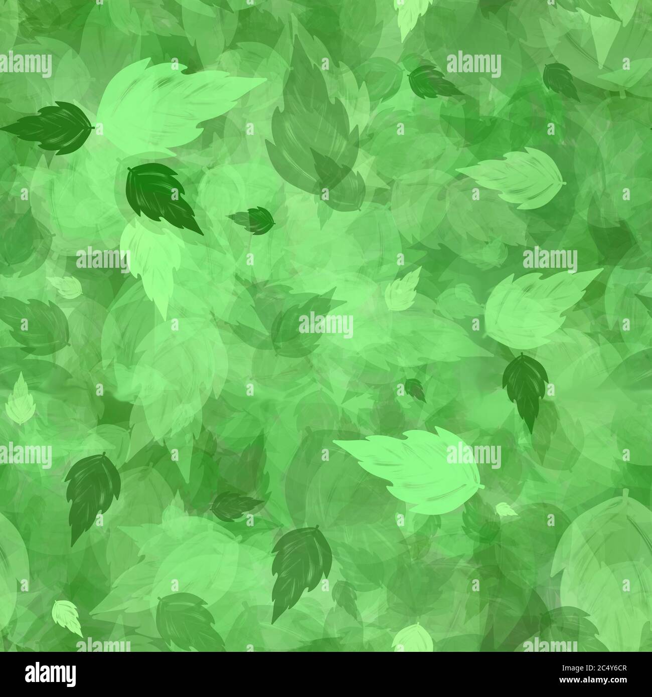 Seamless pattern and background with fresh green leaves. Stock Photo