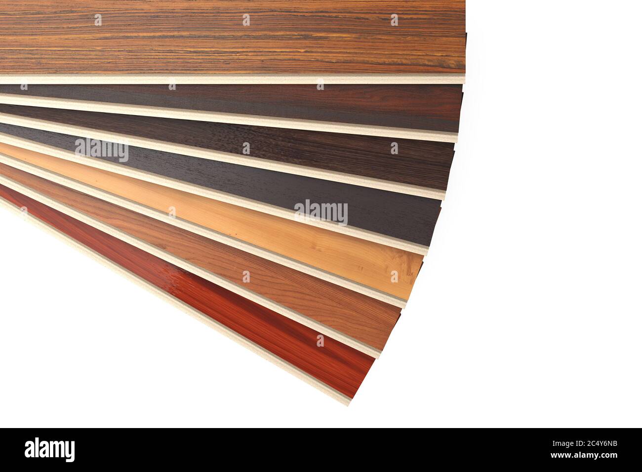 New Laminate Parquet Floor Planks Of Different Colors On A White Background 3d Rendering Stock Photo Alamy