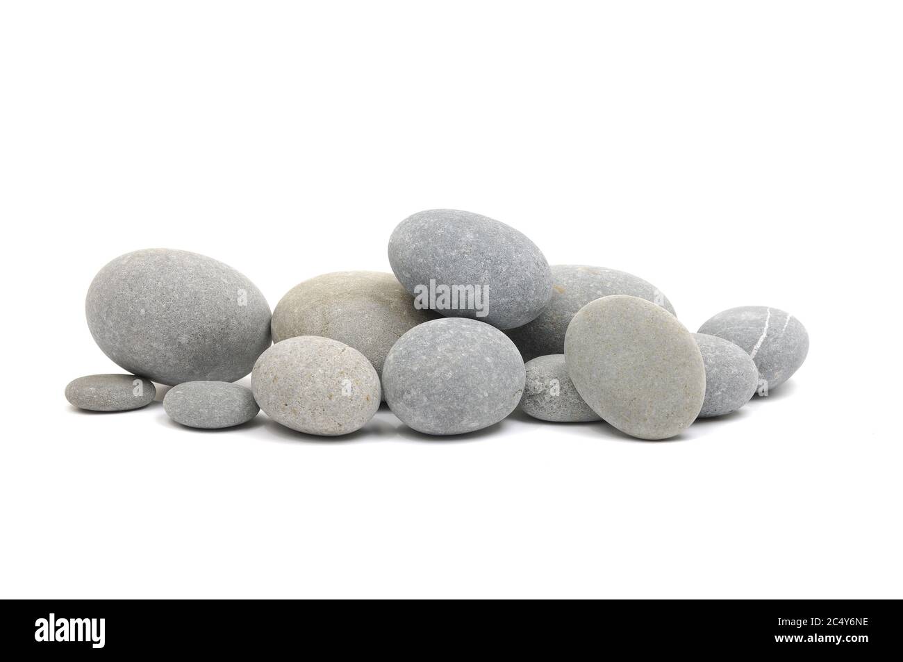 Stacked of natural rounded stones - pebbles Stock Photo