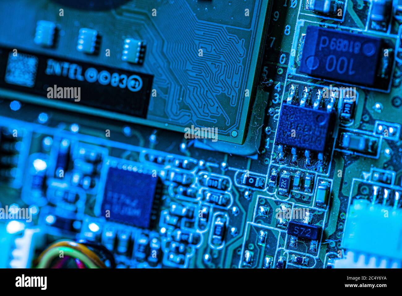 Various circuit boards and other computer parts are collaged in ''Binary  Chair 01'' by the artist, Stock Photo, Picture And Rights Managed Image.  Pic. Y9H-2093459