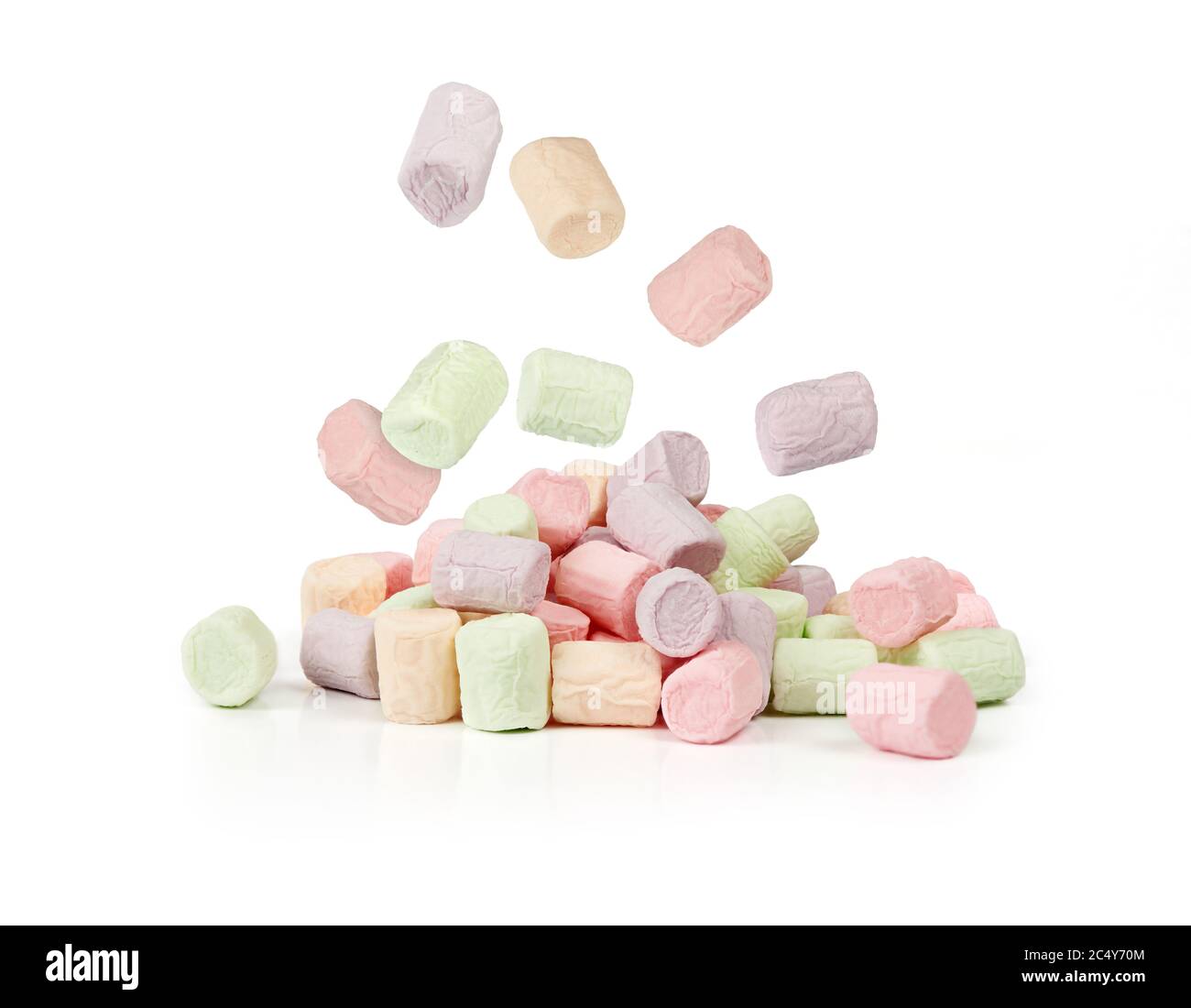 heap of marshmallows isolated on white background Stock Photo - Alamy