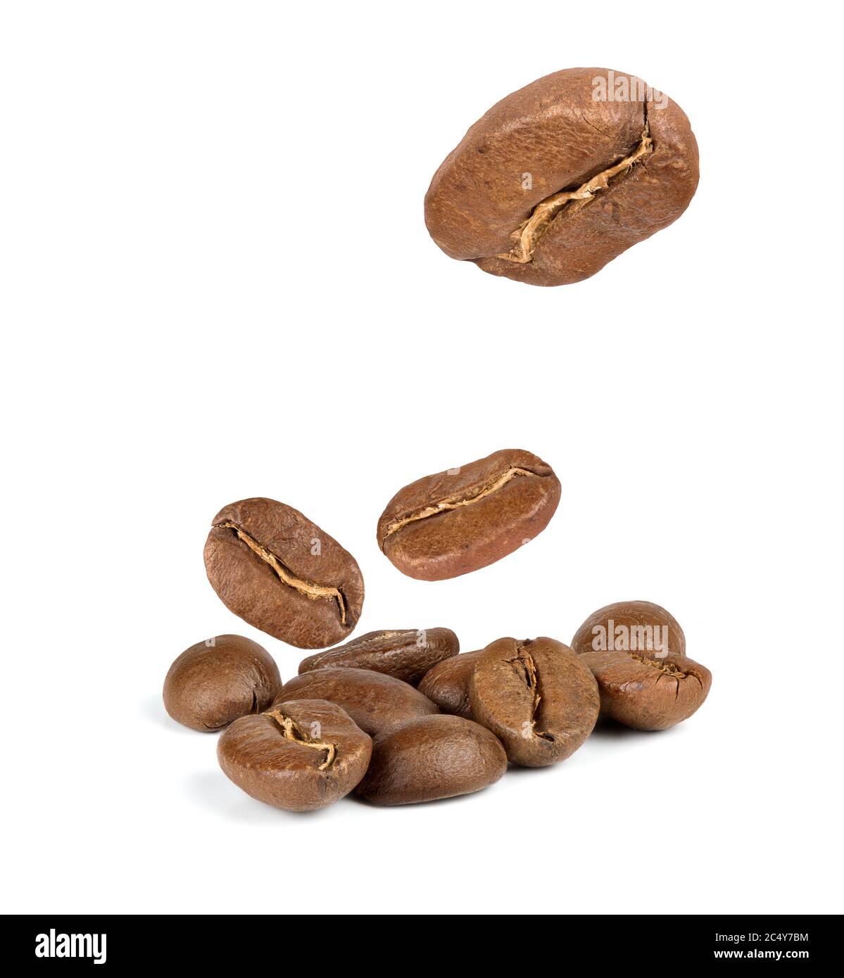 fresh roasted coffee beans isolated on white background Stock Photo - Alamy