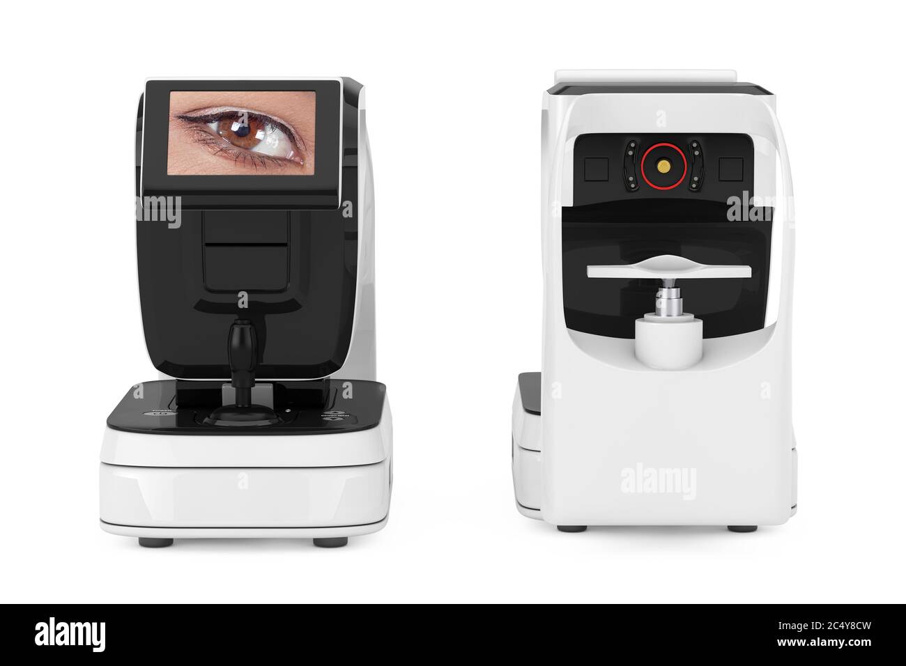 Optical Auto Refractometer Eye Test Machine on a white background. 3d