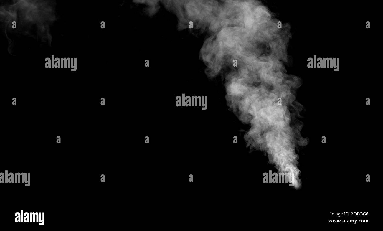 smoke or steam on black background Stock Photo