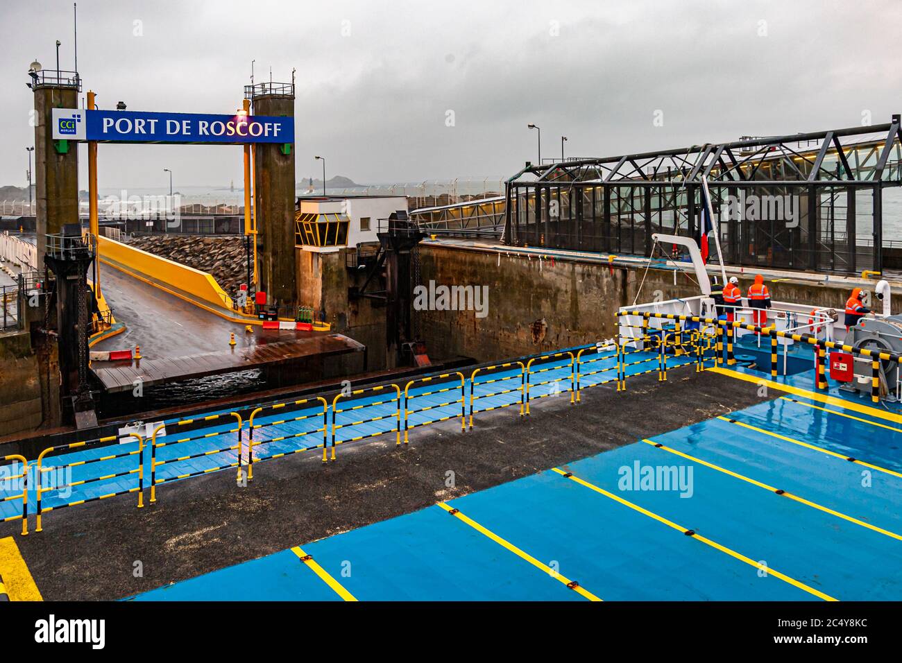 Roscoff Harbour view from Ferry onboard the Armorique Ferry of Brittany