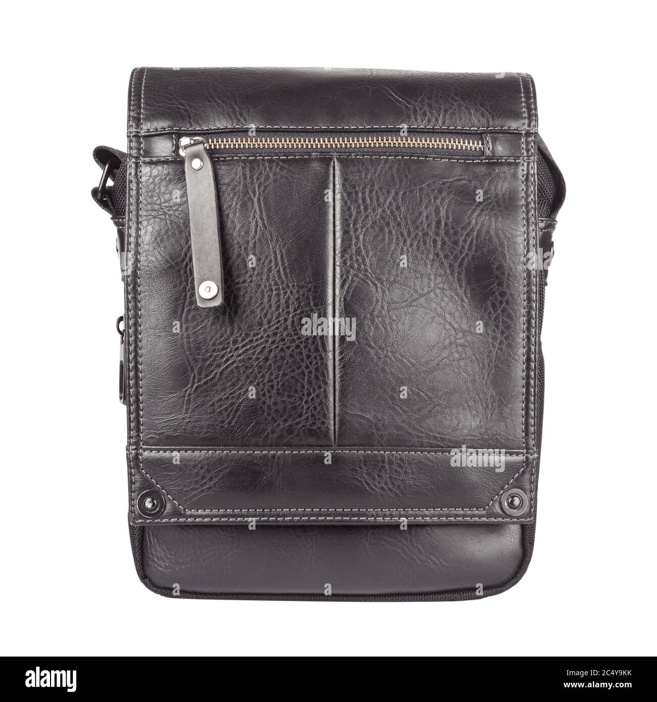 Black leather messenger bag hi-res stock photography and images - Alamy
