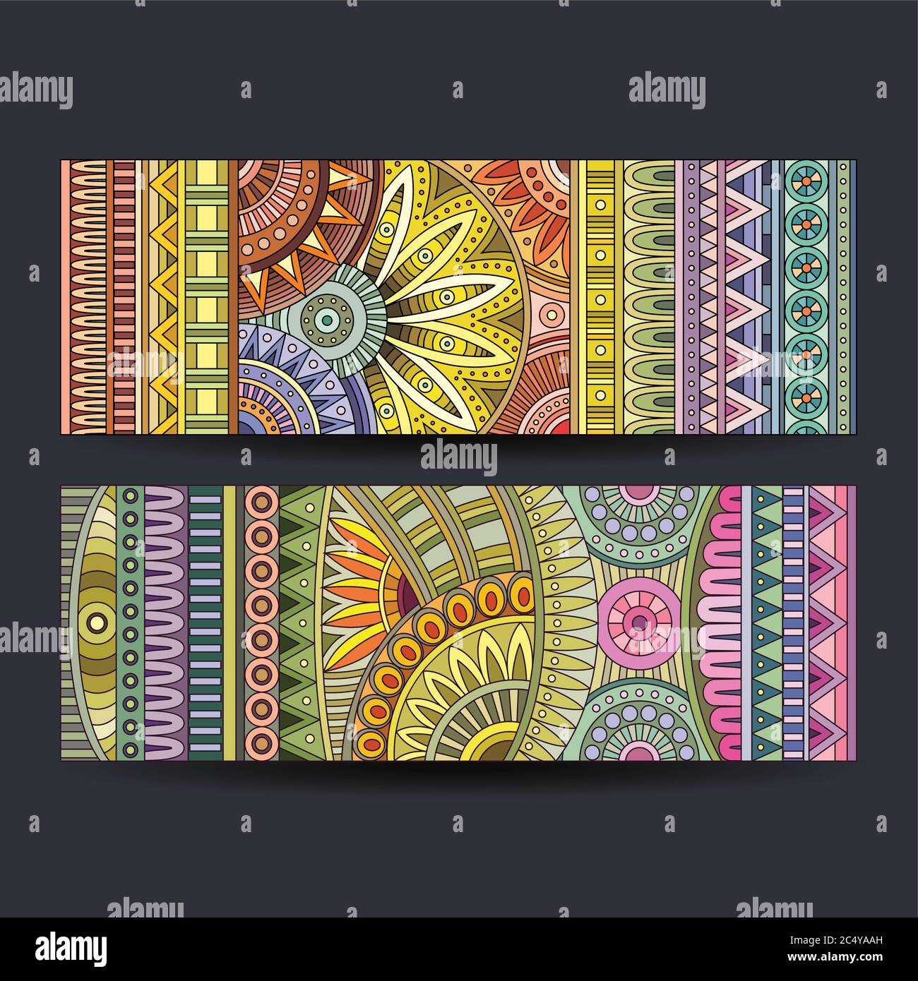 Abstract vector ethnic pattern cards set Stock Vector Image & Art - Alamy