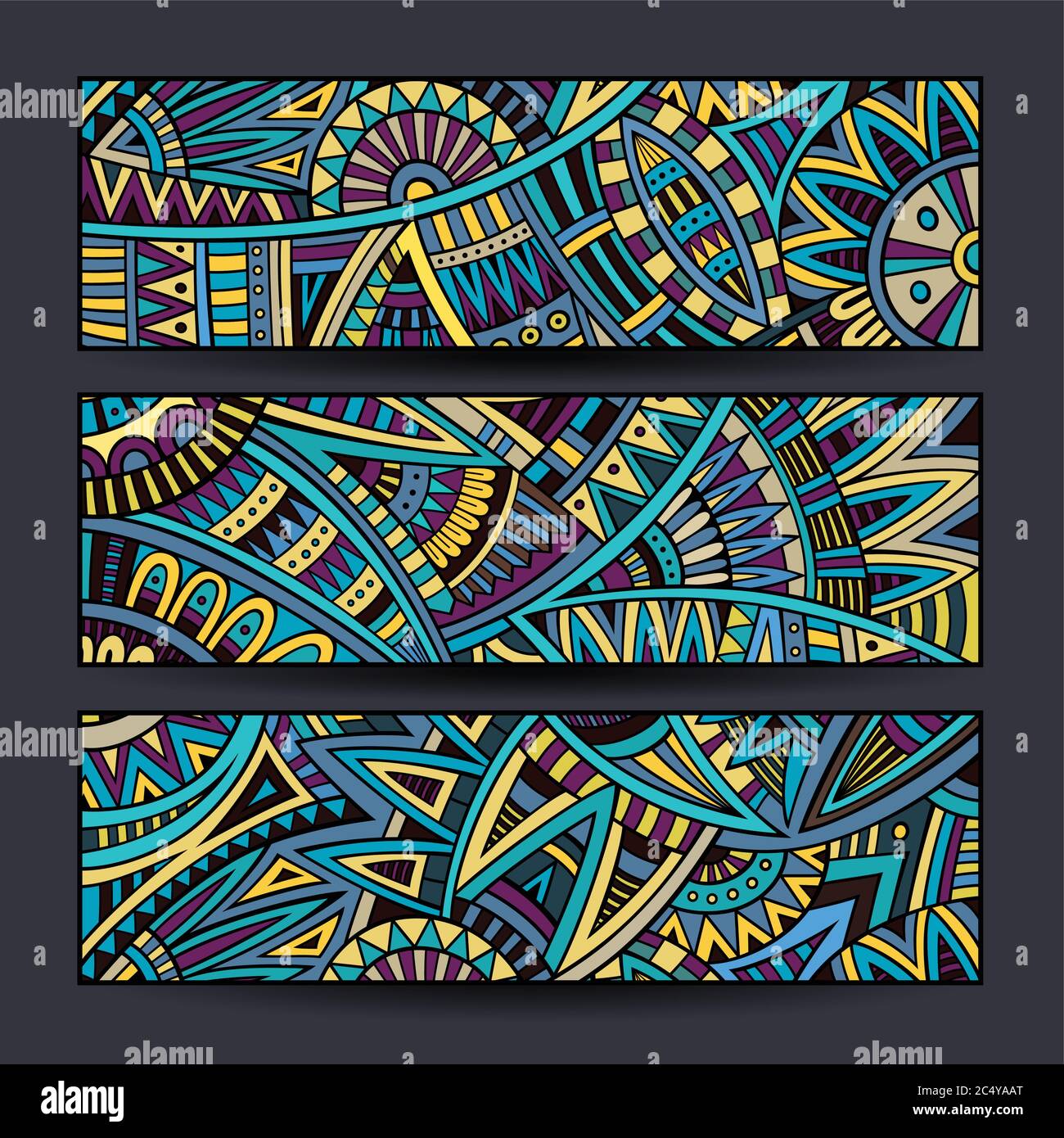 Abstract vector ethnic pattern cards set Stock Vector Image & Art - Alamy