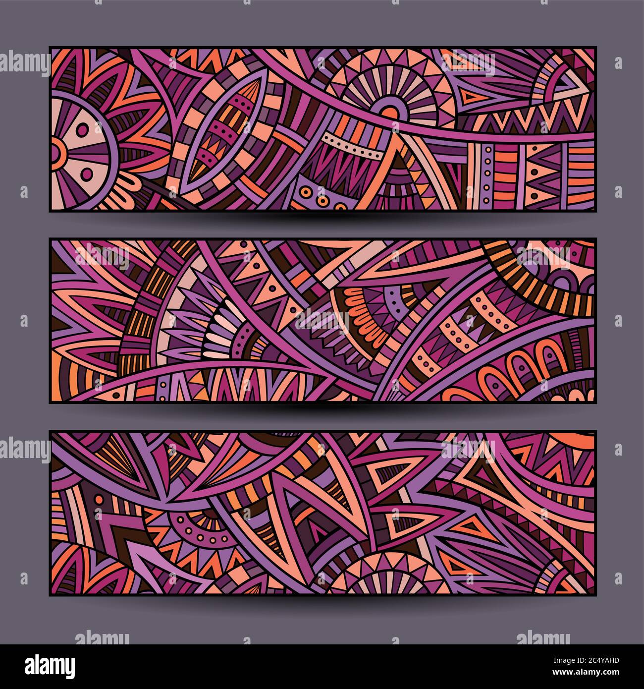 Abstract vector ethnic pattern cards set Stock Vector Image & Art - Alamy