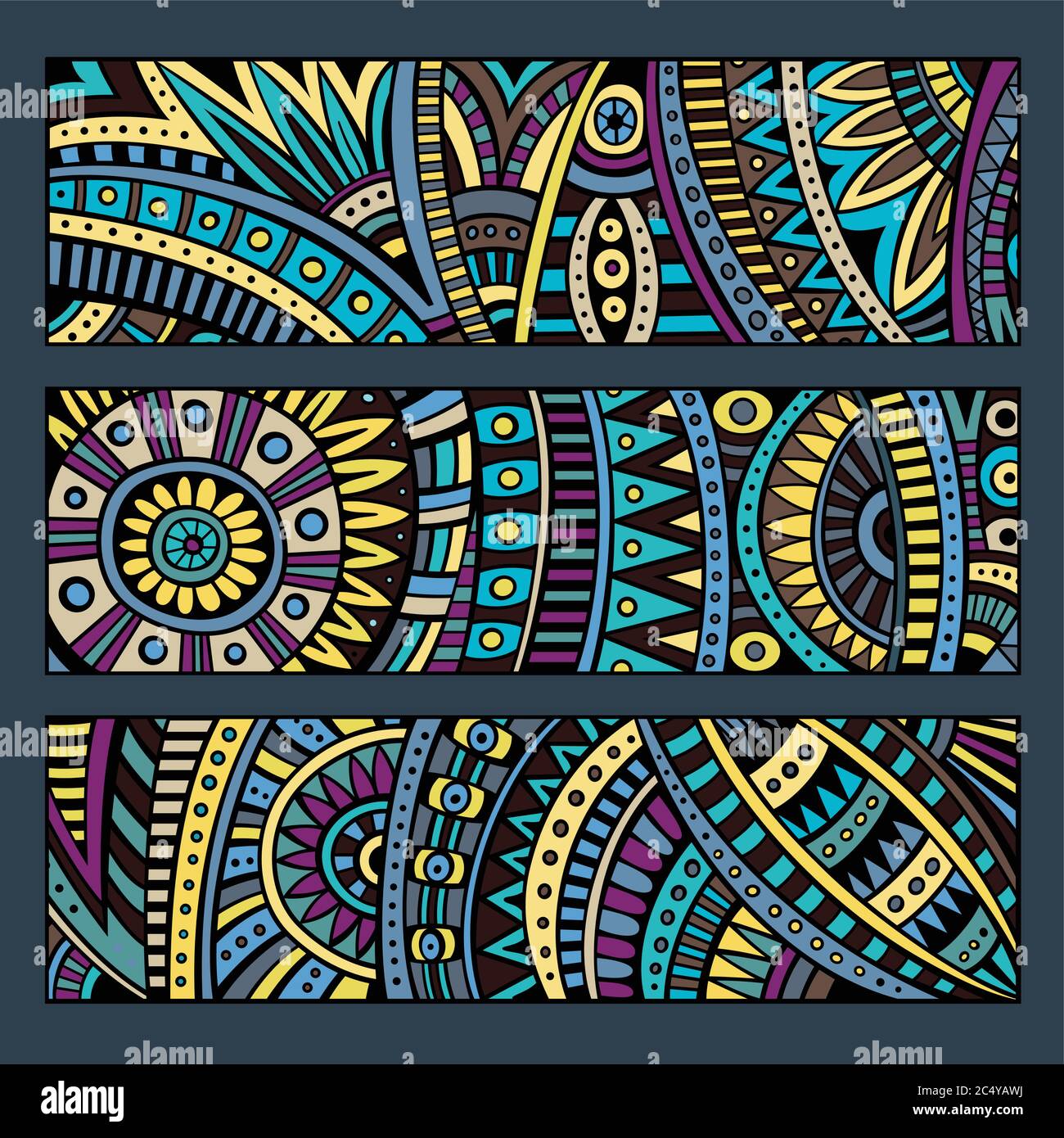 Abstract vector ethnic pattern cards set Stock Vector Image & Art - Alamy