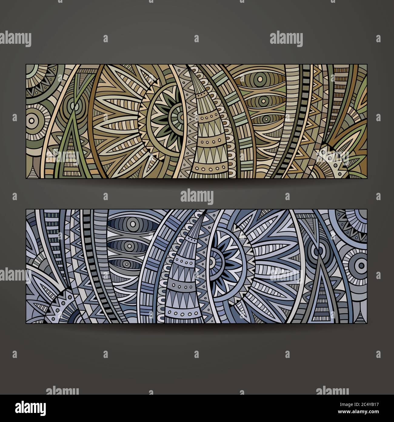 Abstract vector ethnic pattern card set Stock Vector Image & Art - Alamy