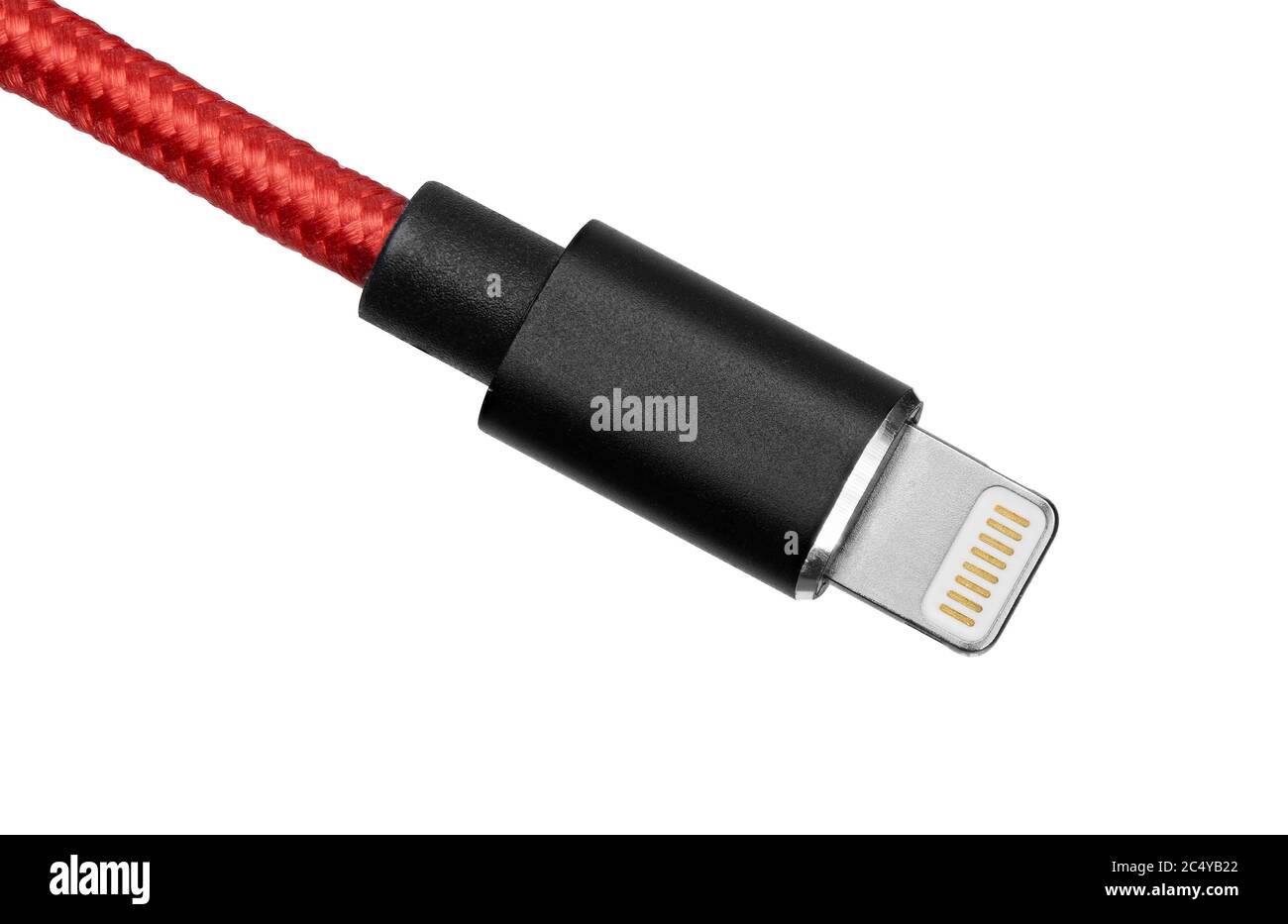 USB-Lightning mobile charging cable isolated on white with clipping path Stock Photo