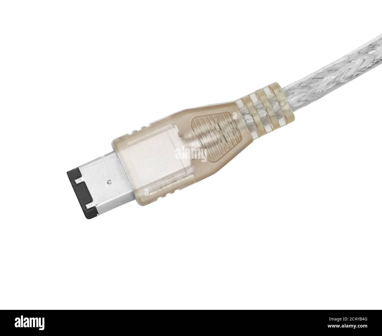 IEEE 1394 or FireWire cable isolated on white background with clipping path Stock Photo