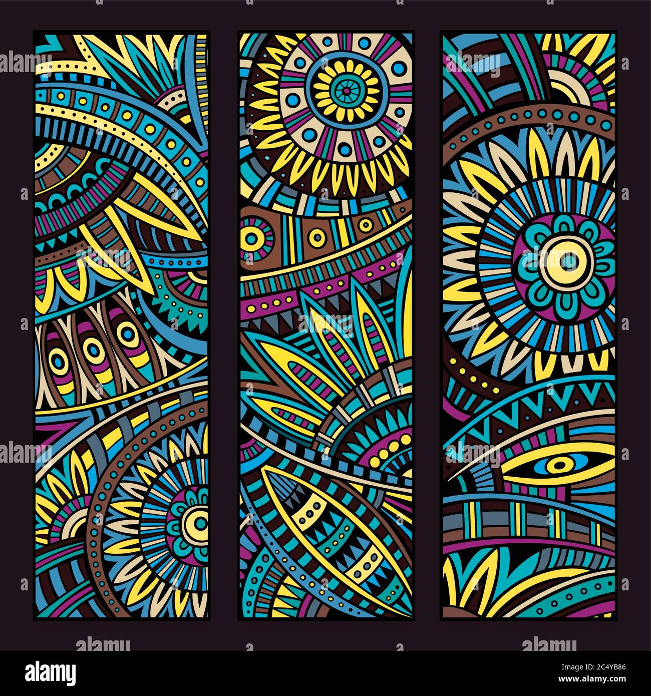 Abstract vector ethnic pattern cards set Stock Vector Image & Art - Alamy
