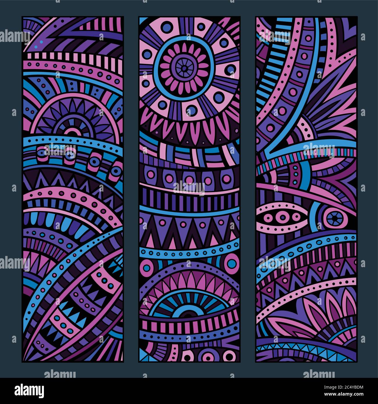 Abstract ethnic pattern card set Stock Vector Image & Art - Alamy