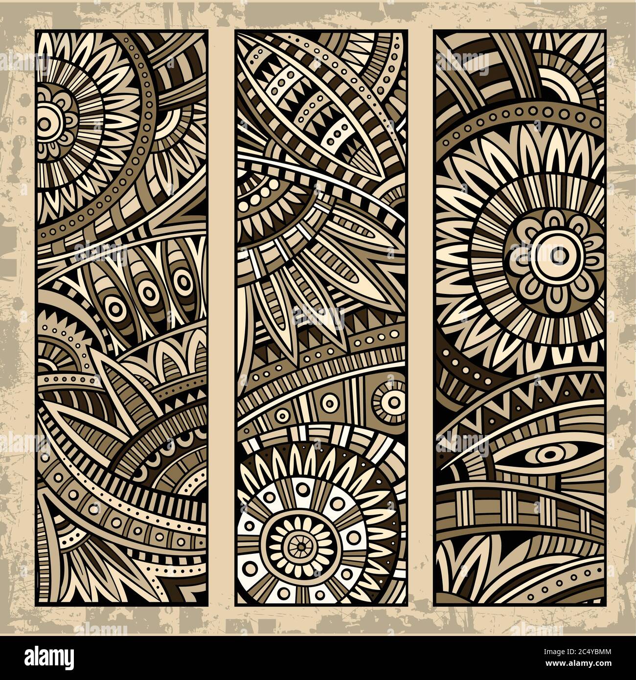 Abstract ethnic pattern card set Stock Vector Image & Art - Alamy