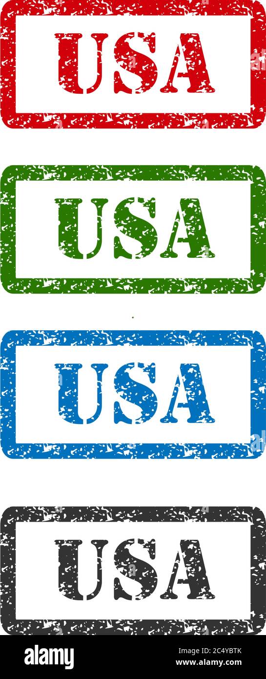 usa set rubber stamp isolated on background. Stock Vector