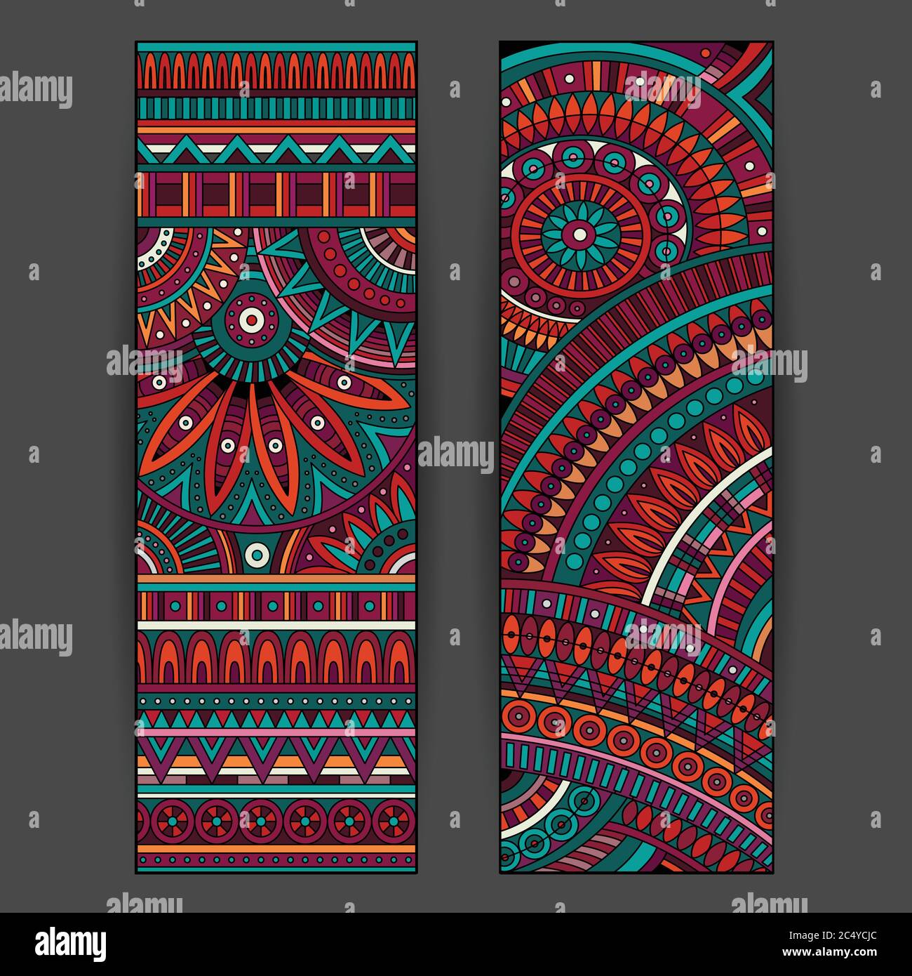 Abstract vector ethnic pattern cards set Stock Vector Image & Art - Alamy