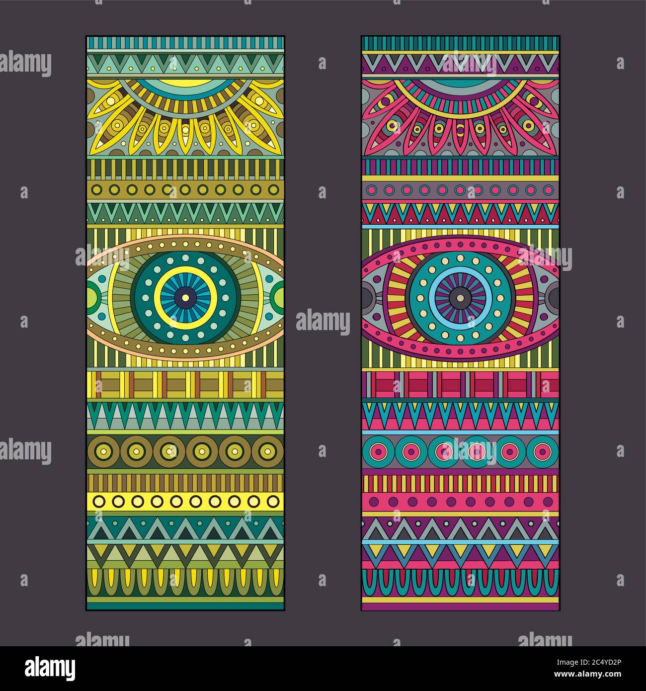 Abstract vector tribal ethnic background set Stock Vector Image & Art ...