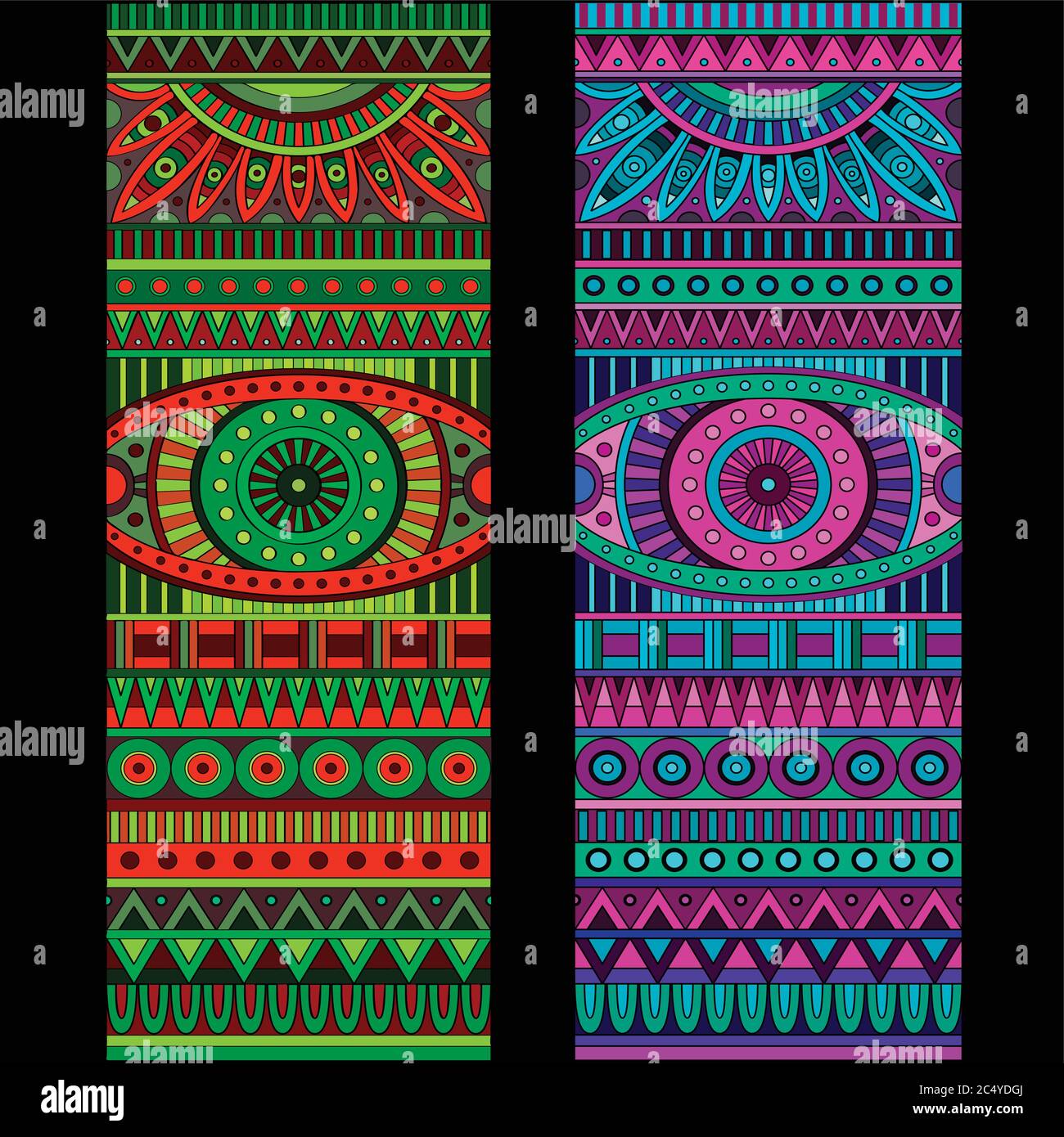 Abstract vector tribal ethnic background set Stock Vector
