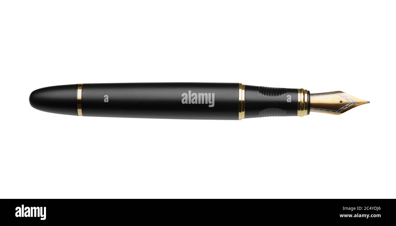 Fountain writing pen isolated on white background with clipping path