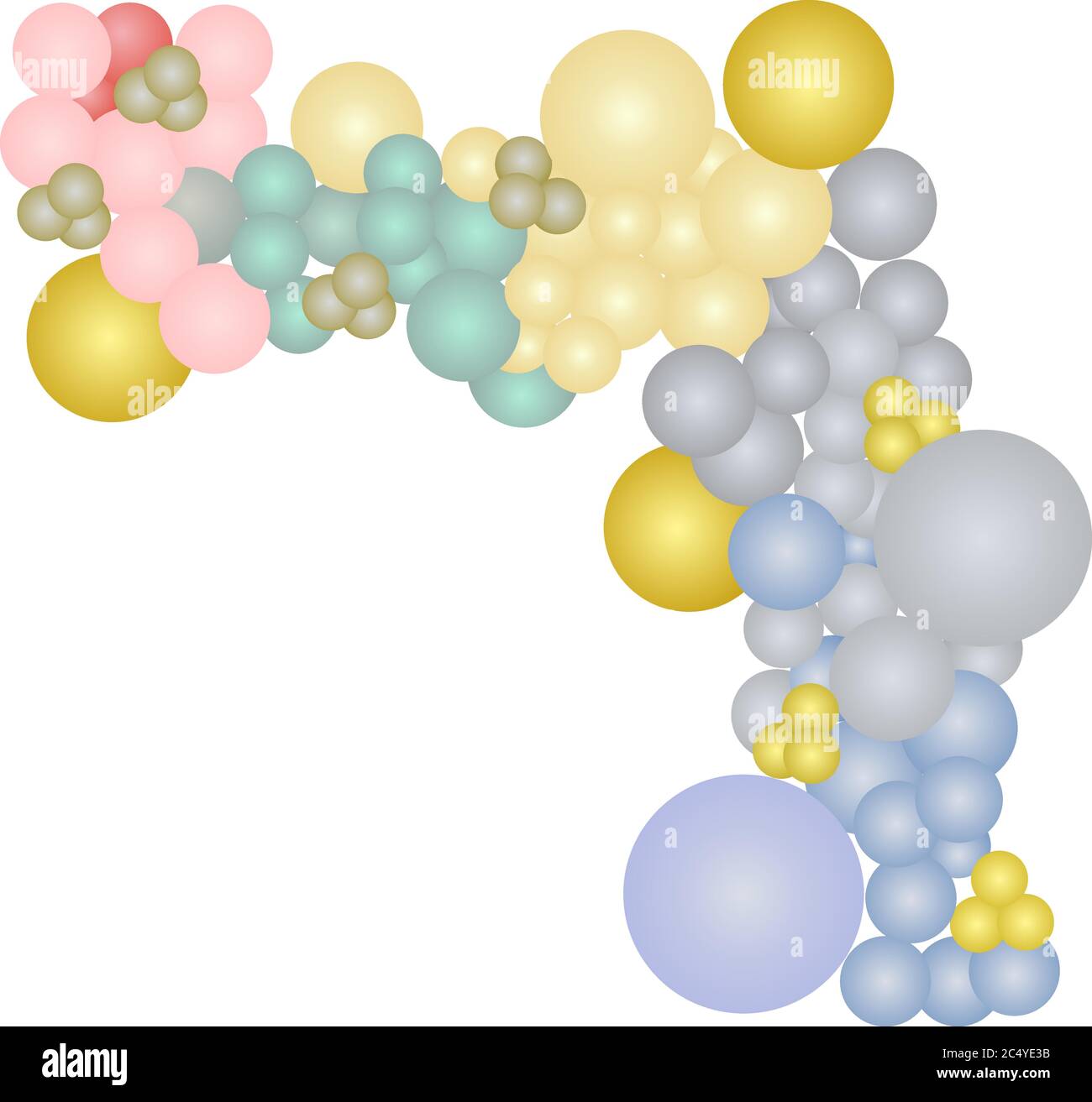 Set of decorative balloons with white background vector Stock Vector ...
