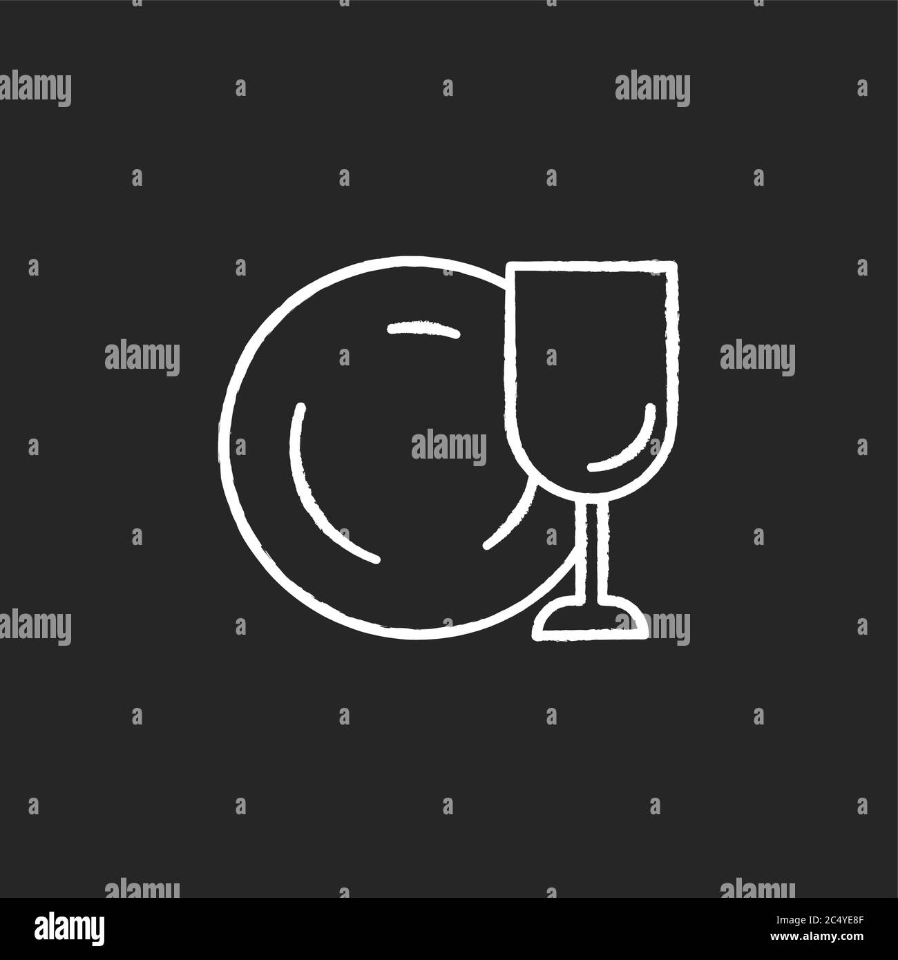 Tableware chalk white icon on black background Stock Vector Image & Art ...