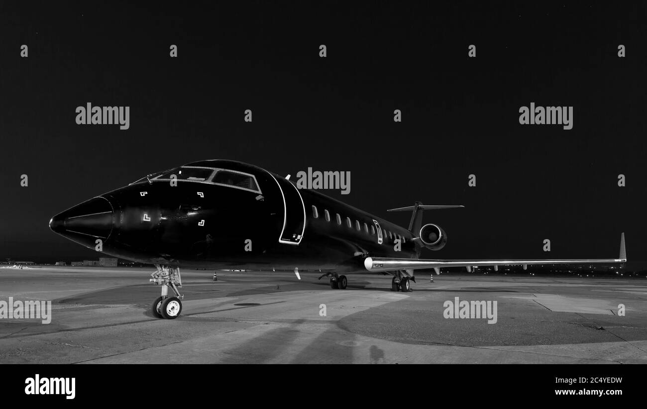 business jet. plane is parked Stock Photo