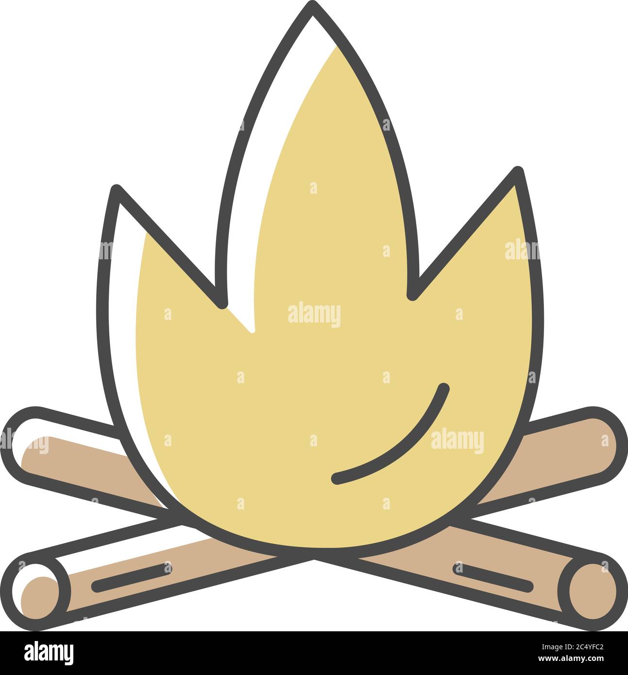 Fireplace RGB color icon Stock Vector