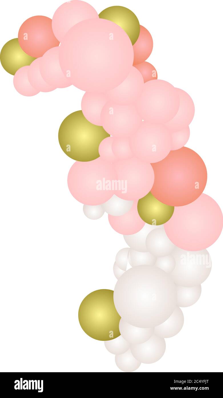 Set of decorative balloons with white background vector Stock Vector ...